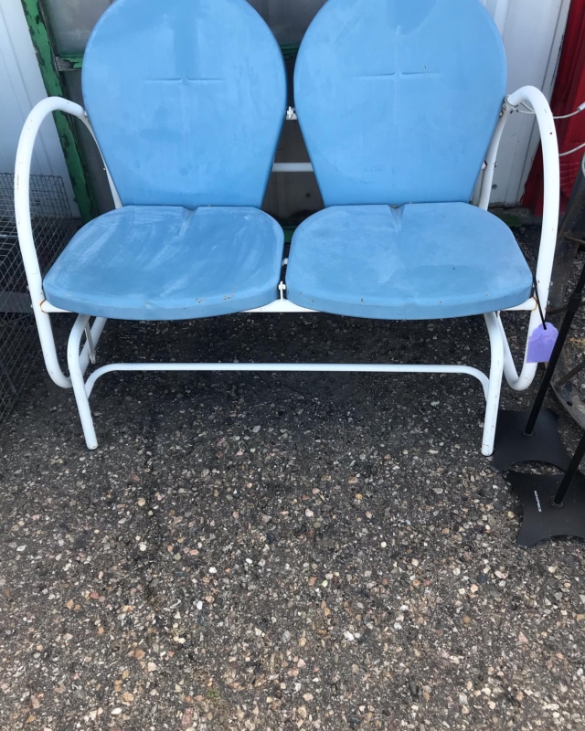 Look at what I just bought today….a two seat glider in gorgeous blue….What a find…