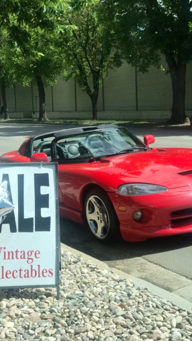 Look at what we had parked at the shop today.  Yes that’s a viper.  Great lady who visited us.